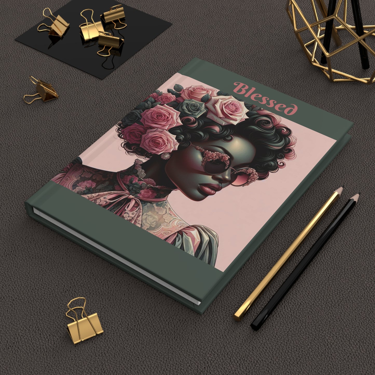 Lady Empowerment Journal - "Covered" & "Blessed" Hardened Journal, Inspirational Gift, Wellness Diary, Self-Care Notebook