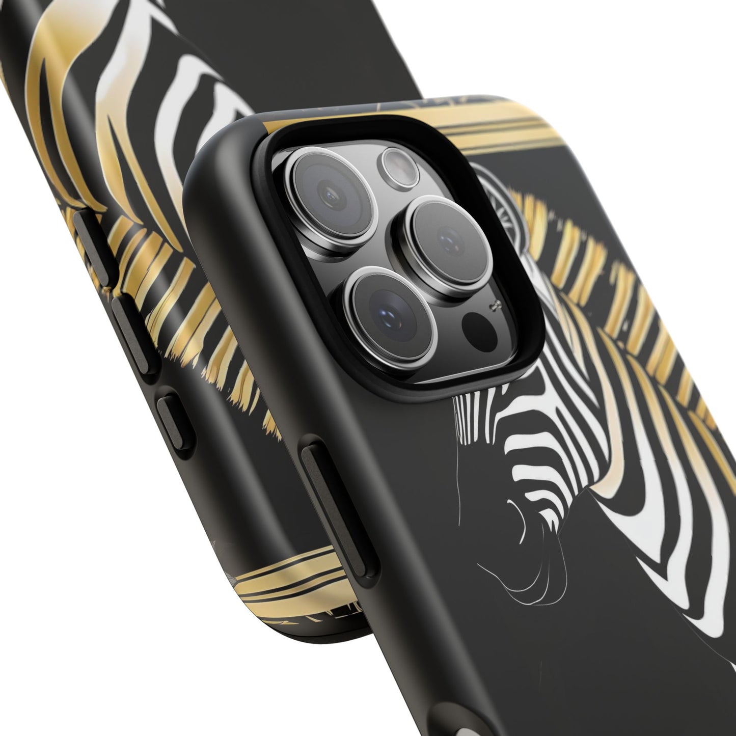 Phone Case - Elegant Zebra & Roses Design
