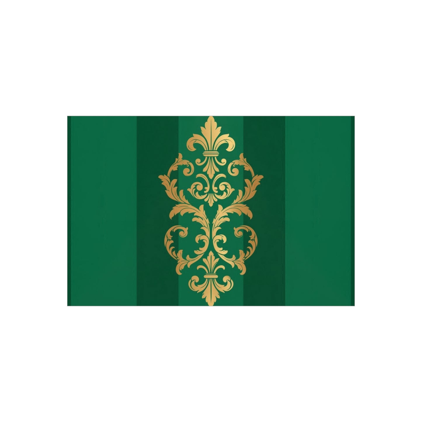 Gold Baroque Green Striped Foam Board Wall Art — Elegant Decorative Plaque
