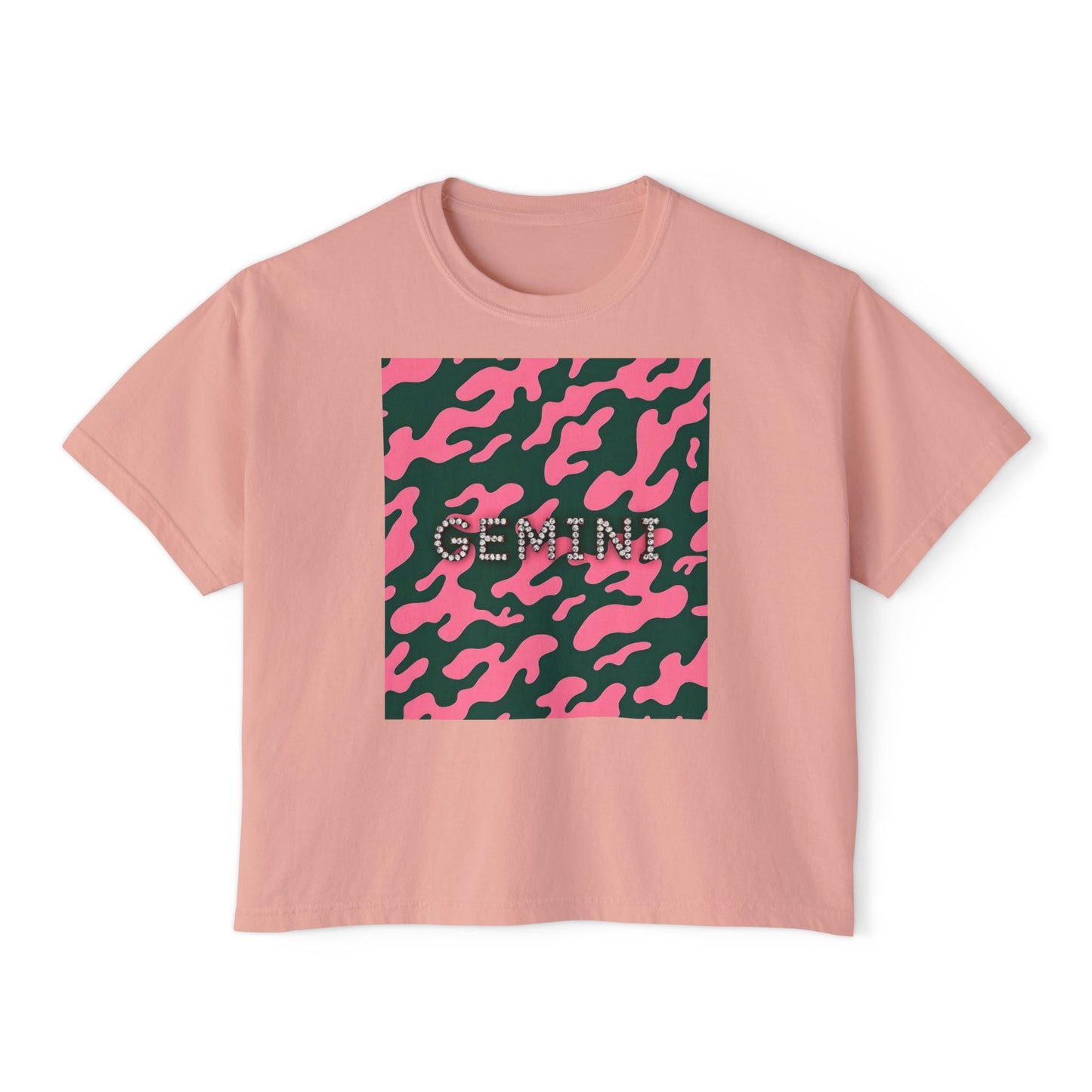 Gemini Camo Women's Boxy Tee - Trendy Astrology Shirt