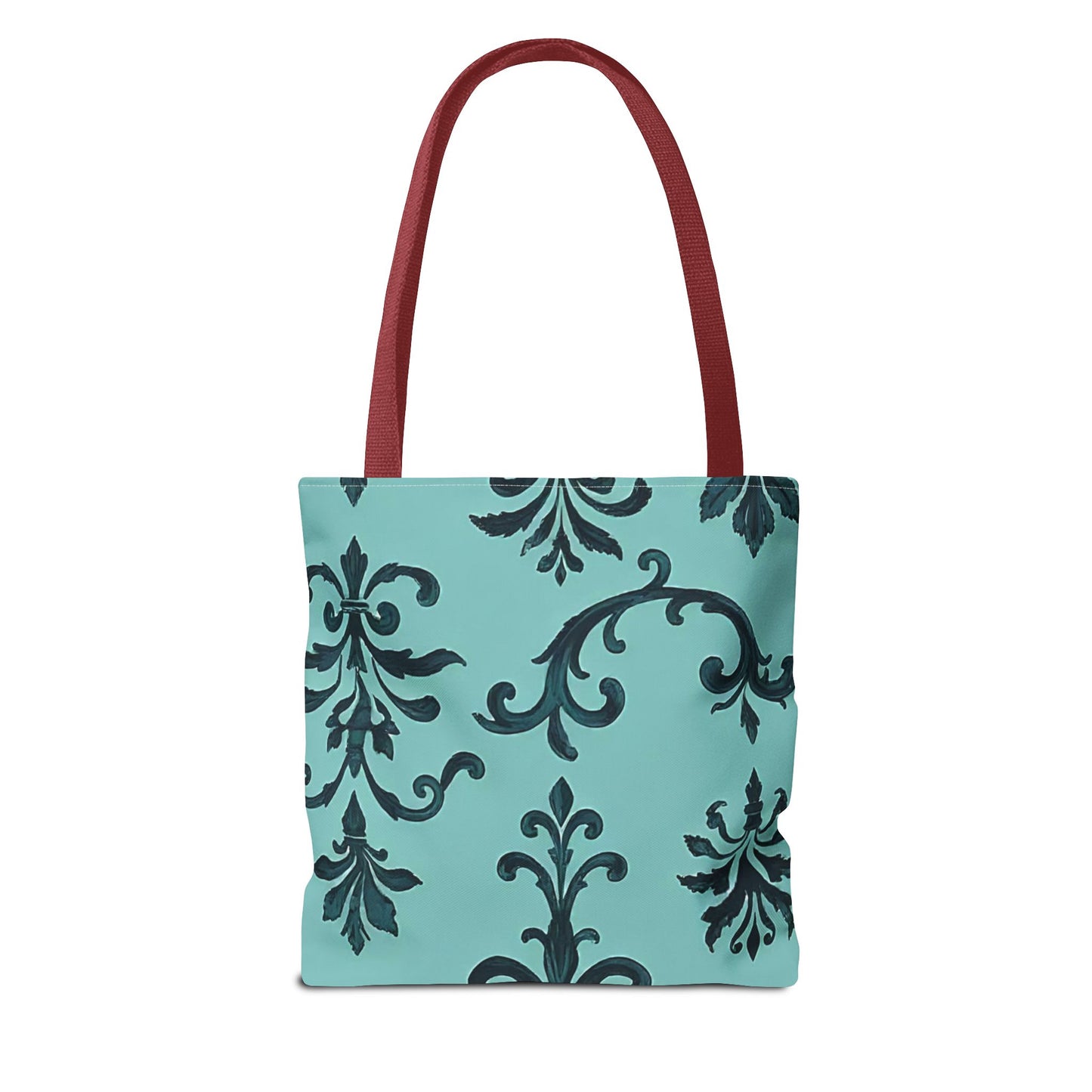 Chic Floral Tote Bag – Stylish Canvas Shopper, Gift for Her, Birthday Present, Everyday Use, Eco-Friendly, Floral Print - Teal Striped Rococo