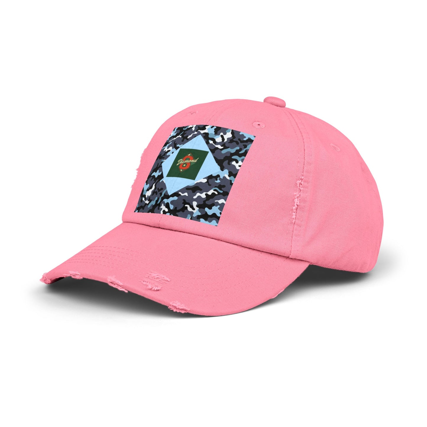 Camouflage Distressed Cap, Casual Hat, Outdoor Gear, Trendy Accessories, Gift for Him/Her - Diamond 8