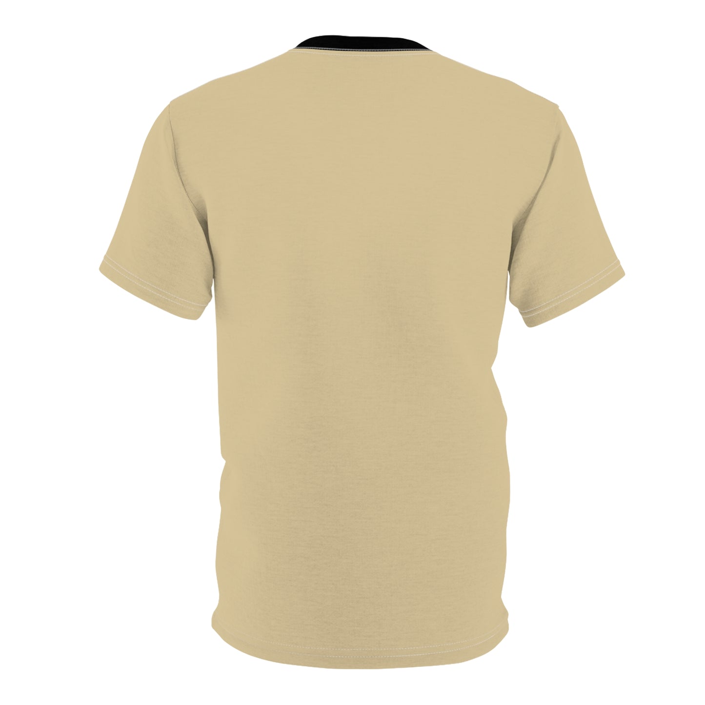 Vanilla Wheat (Black Collar) Stylish Unisex AOP Tee - Perfect for Casual Wear, Gift for Friends, Summer Parties, Unique Fashion Statement, Comfortable