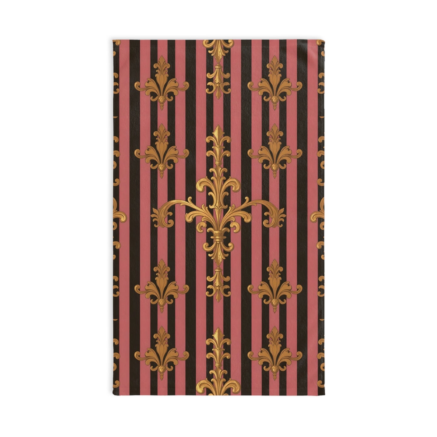 Luxurious Ornate Hand Towel - Elegant Home Décor - Mauve Striped Gold Damask