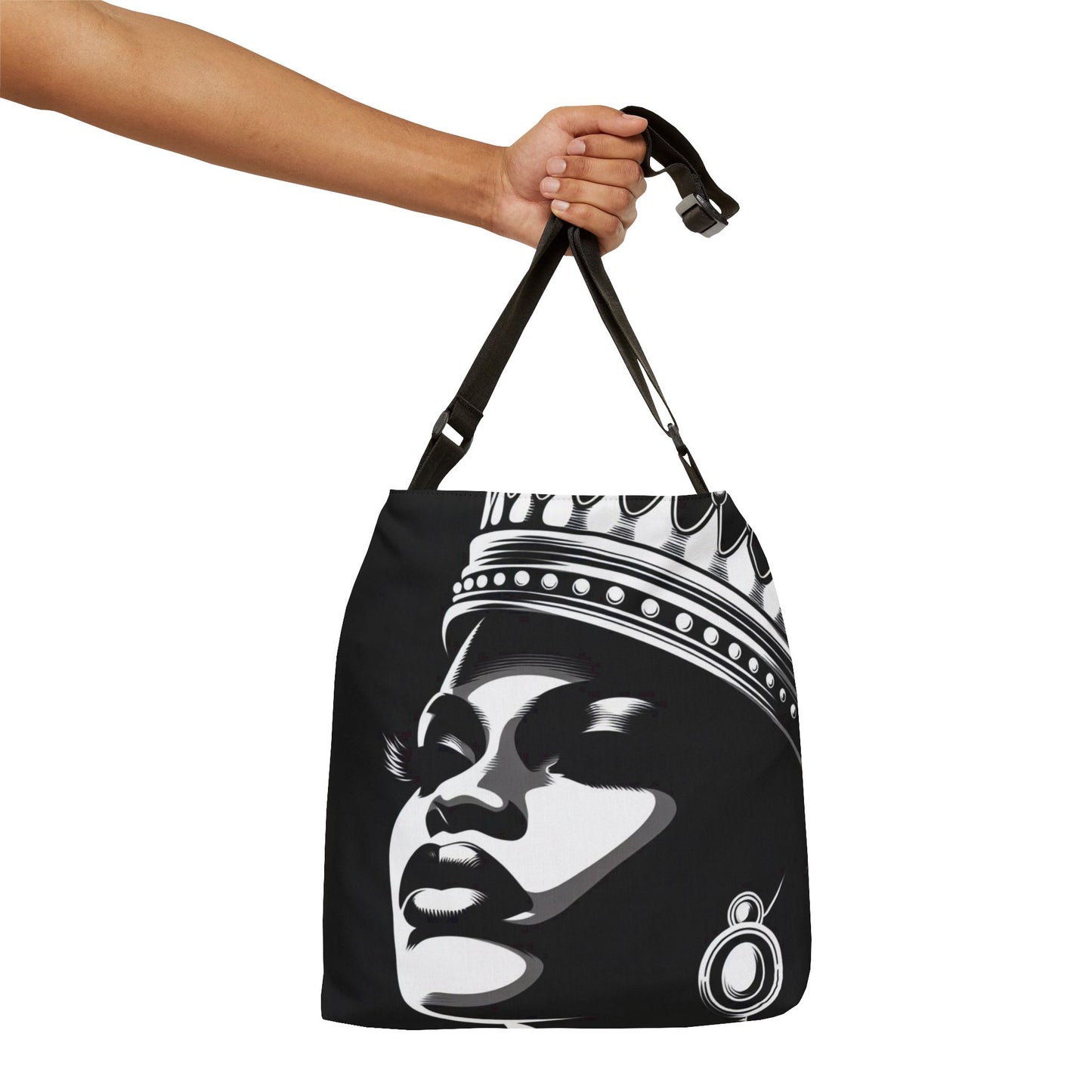Regal Queen Adjustable Tote Bag, Stylish Tote, Unique Handbag, Everyday Carry, Gift for Her, Fashion Accessory