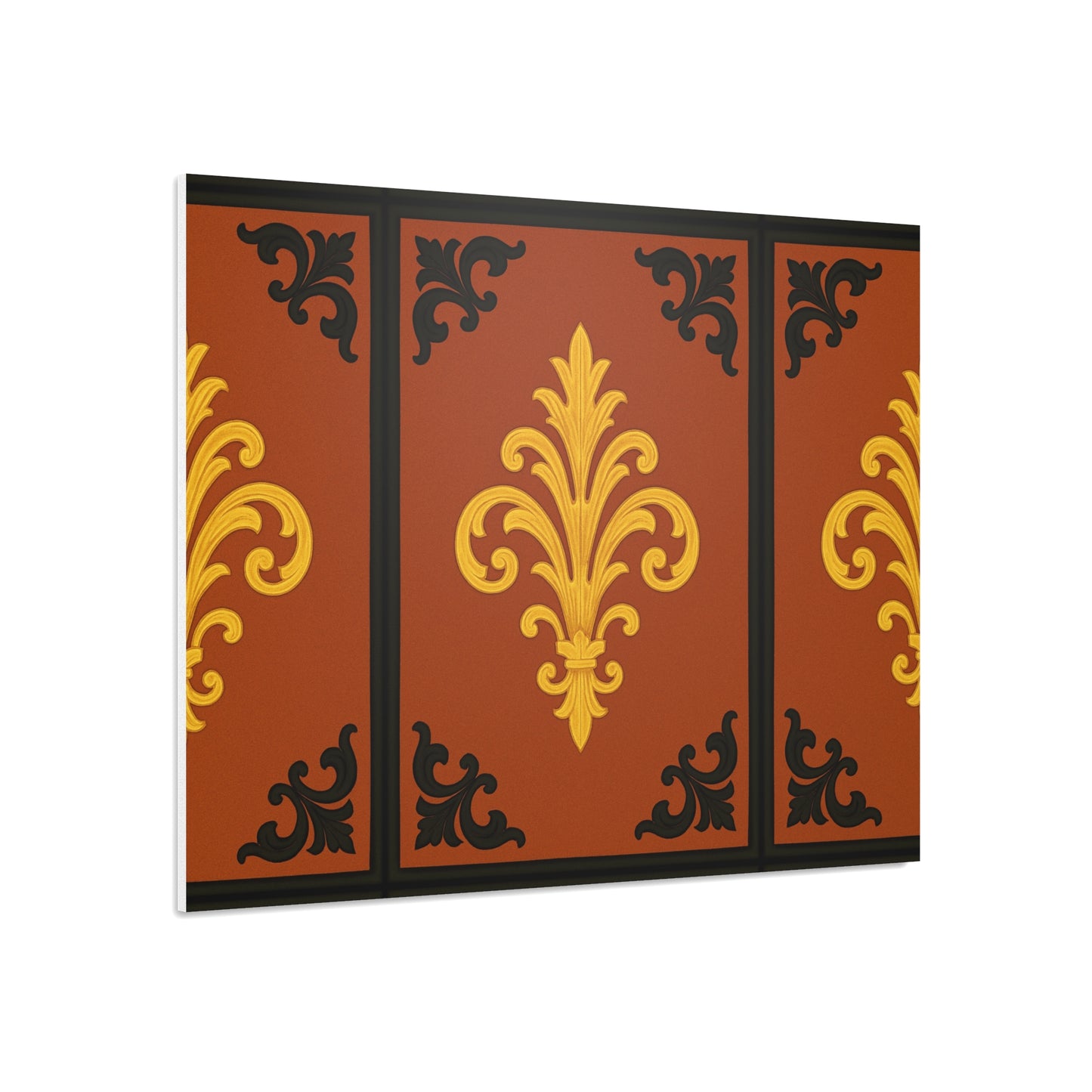 Dusk Terracotta Baroque Foam Board — Baroque Pattern Wall Art (Dusk Terracotta, Gold & Black)