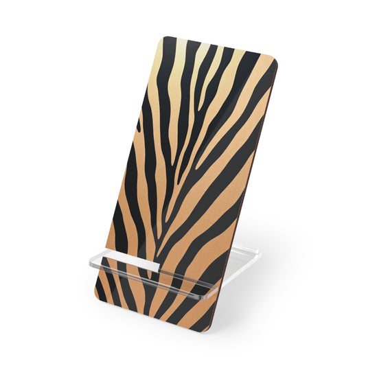 Zebra Print Smartphone Stand - Stylish Mobile Display Holder for Desk