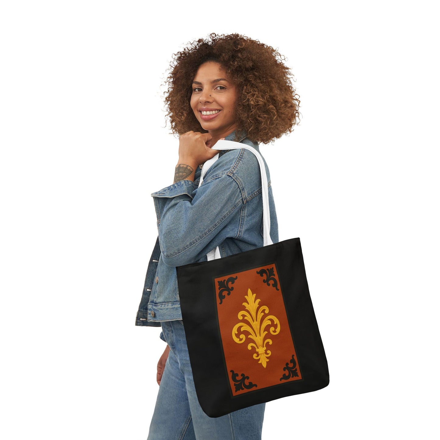 Dusk Terracotta Baroque Canvas Tote — Vintage Baroque Pattern