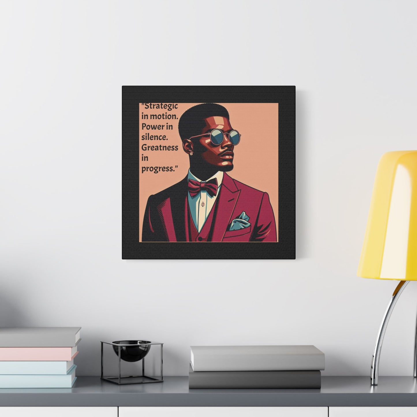 Afro Art Print Canvas, Wall Decor, Satin Stretched Canvas, African American Art, Office Decor, Home Decor - "Strategic In Motion...."