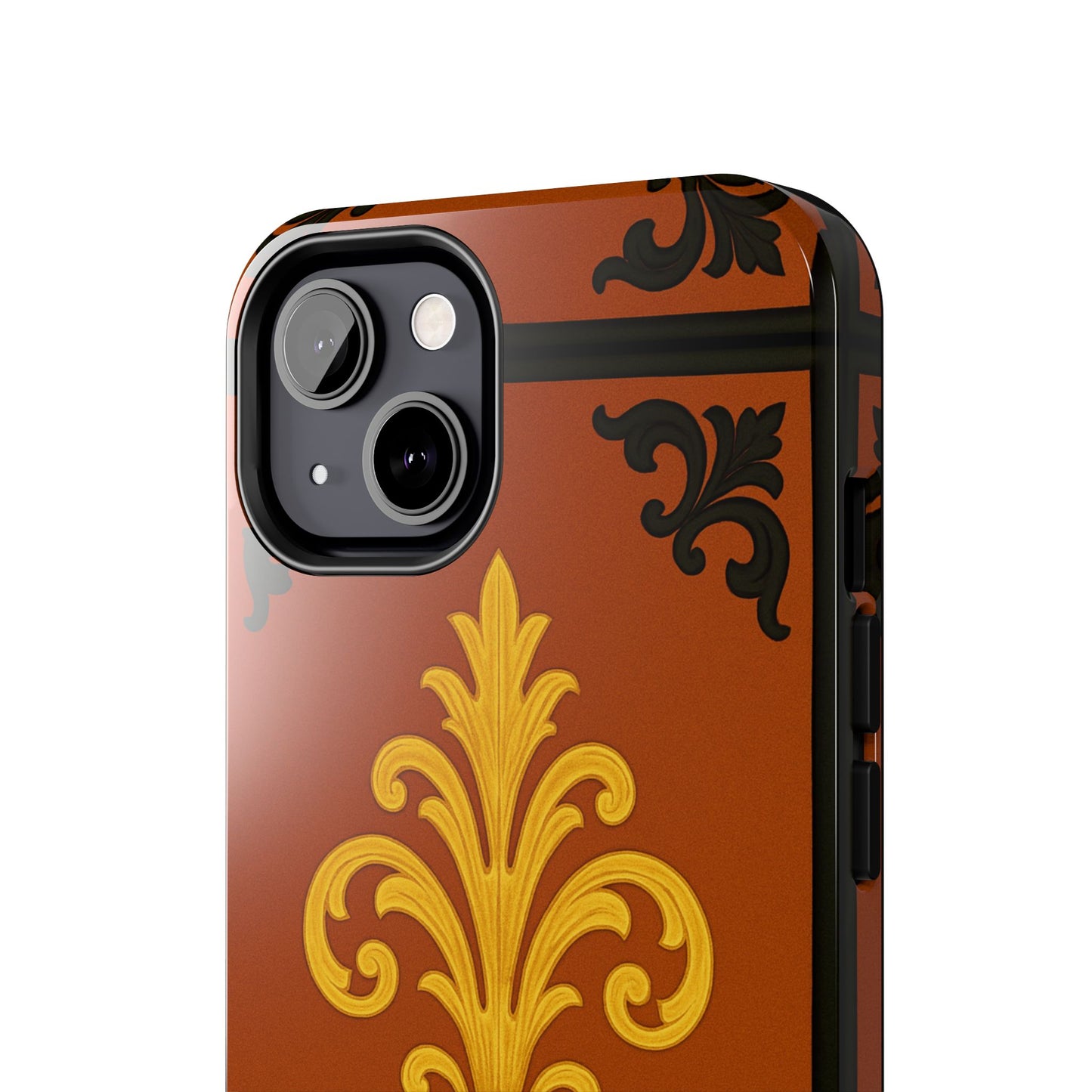 Dusk Terracotta Baroque Tough Phone Case — Vintage Baroque Design, Protective iPhone Cover