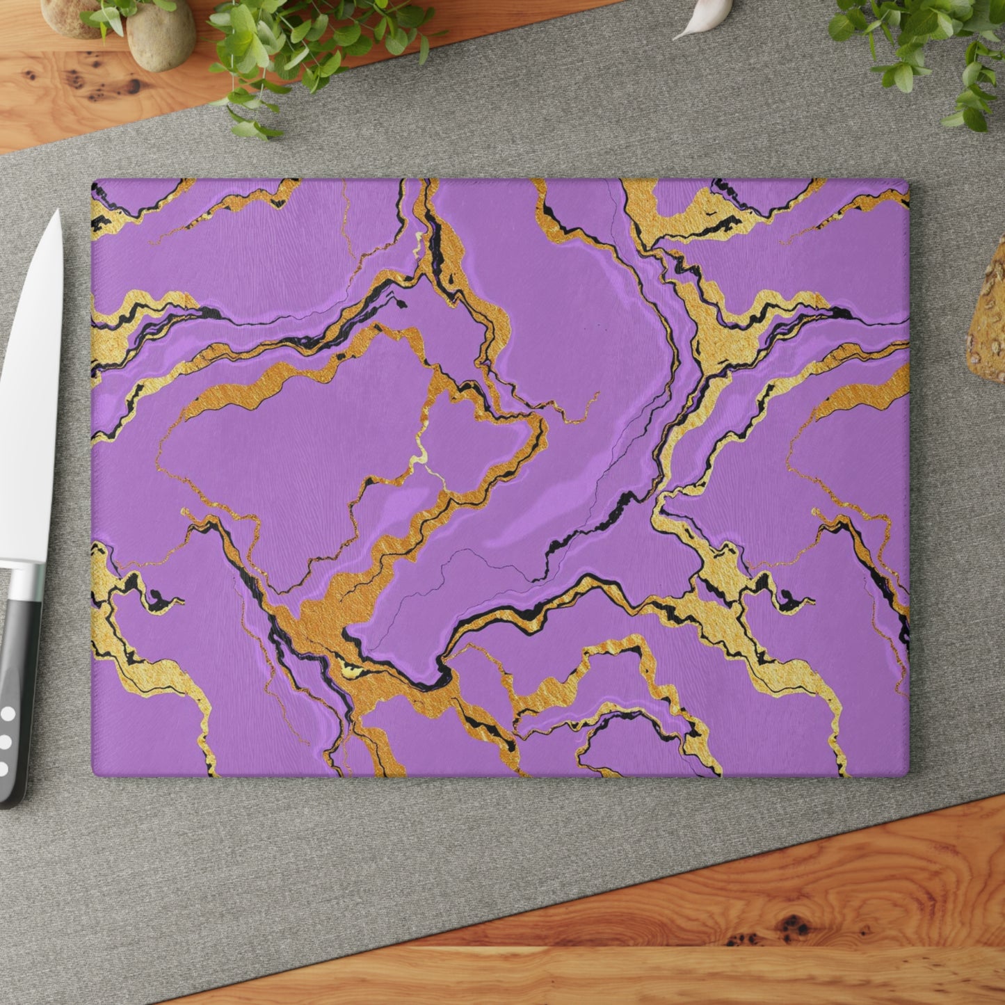 Elegant Lavender Marble Glass Cutting Board, Kitchen Decor, Wedding Gift, Hostess Gift, Unique Gift for Foodies, Minimalist Kitchen