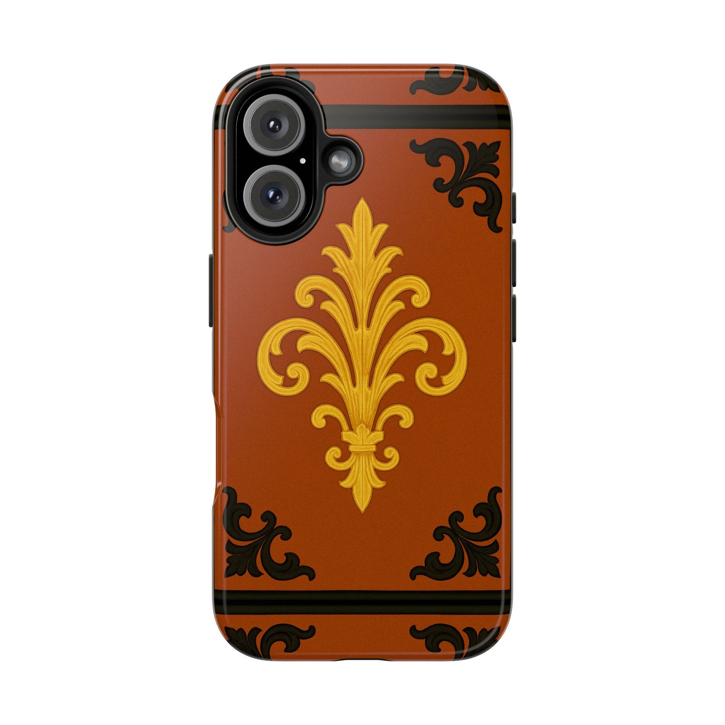 Dusk Terracotta Baroque Tough Phone Case — Vintage Baroque Design, Protective iPhone Cover