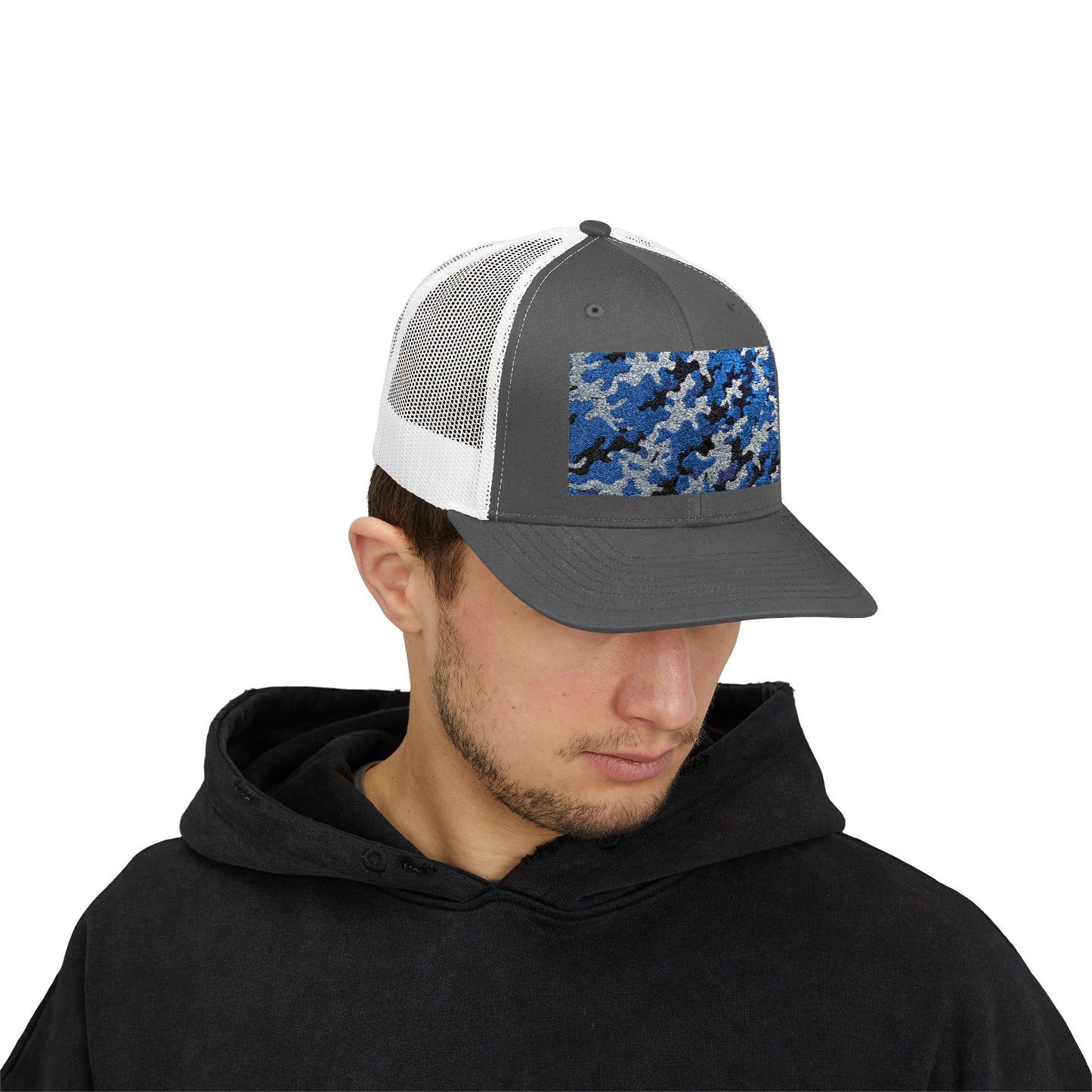 Camouflage Sequin Snapback Cap | Trendy Hats for Outdoor Lovers, Fashion Accessory, Gift for Him/Her, Summer Style - Blue Camo
