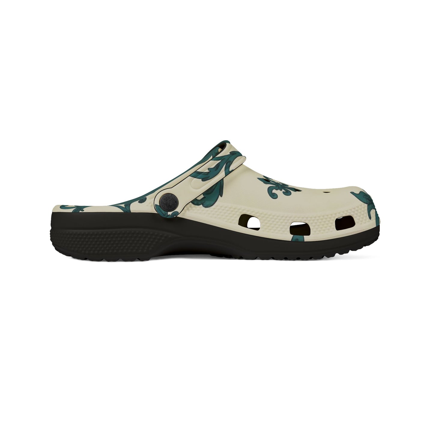 Stylish EVA Foam Rubber Shoes, Trendy Garden Clogs, Comfortable Summer Footwear, Perfect for Outdoors - Teal Striped Rococo