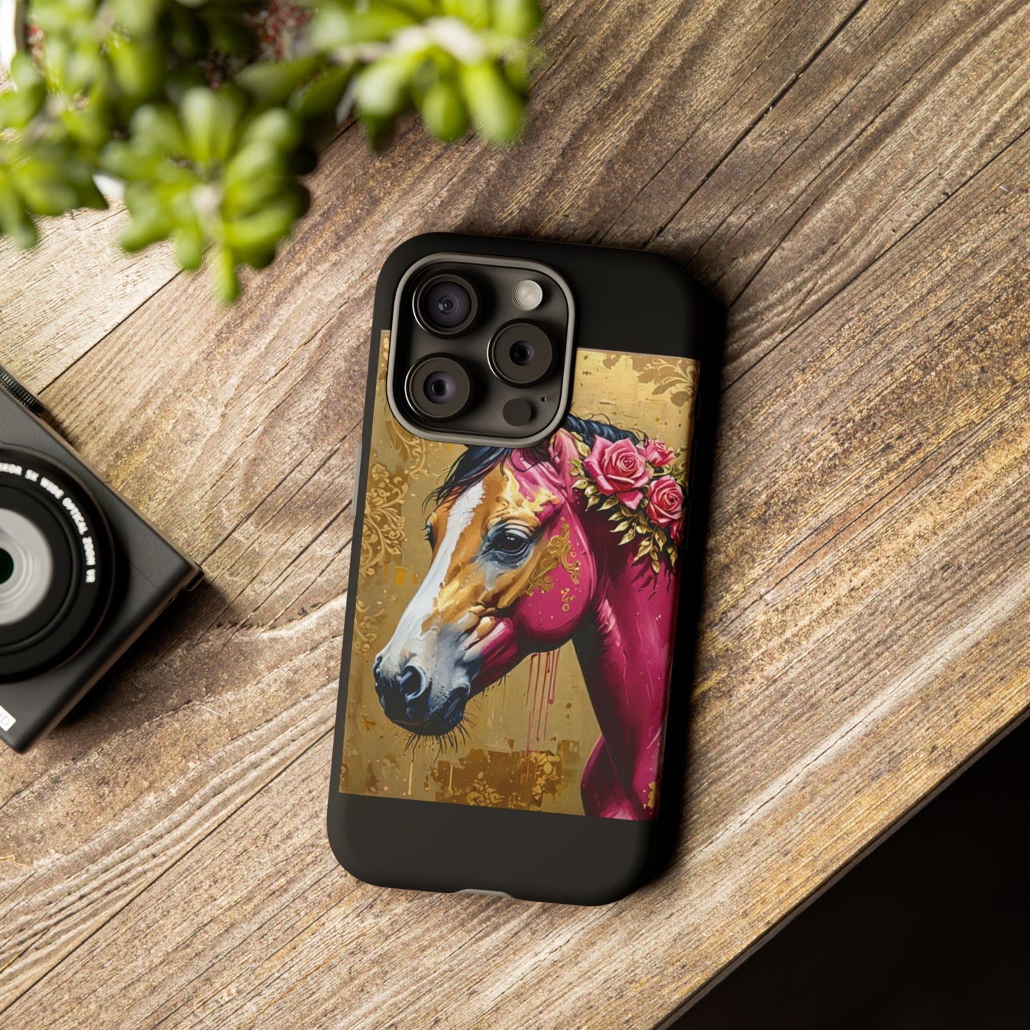 Phone Case - Elegant Horse Damask Design