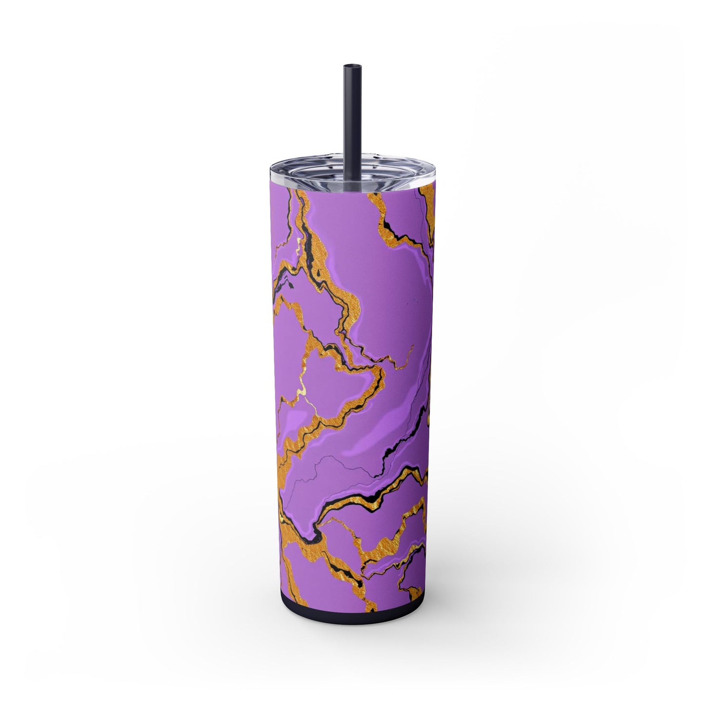 Stylish Marble Lavender Skinny Tumbler, 20oz - Trendy Drinkware for Home, Office, Travel, Gifts, Women, Fashionable Beverages