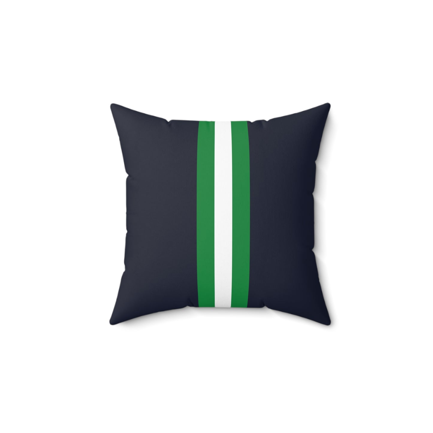 Lunar Midnight & Green-White Striped Modern Stripe Decorative Throw Pillow, Home Decor, Living Room Accent, Gift for Her, Stylish Cushion