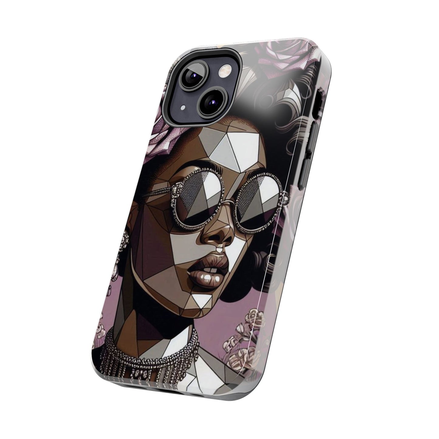 Chic Geometric Phone Case, Stylish Tough Case for Women, Unique Gift, Floral Design, Modern Accessories for Everyday Use - Lilac Baroque Lady