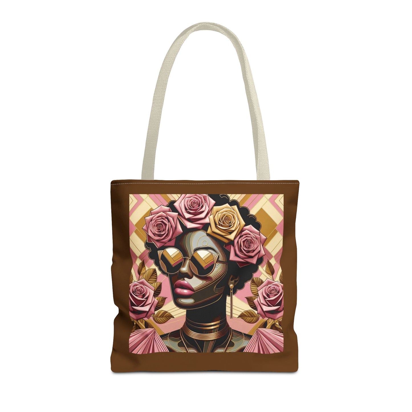 Chic Floral Tote Bag - Fashionable Everyday Accessory, Gift for Her, Boho Style, Shopping Bag, Eco-Friendly Carryall - Pink Roses Lady