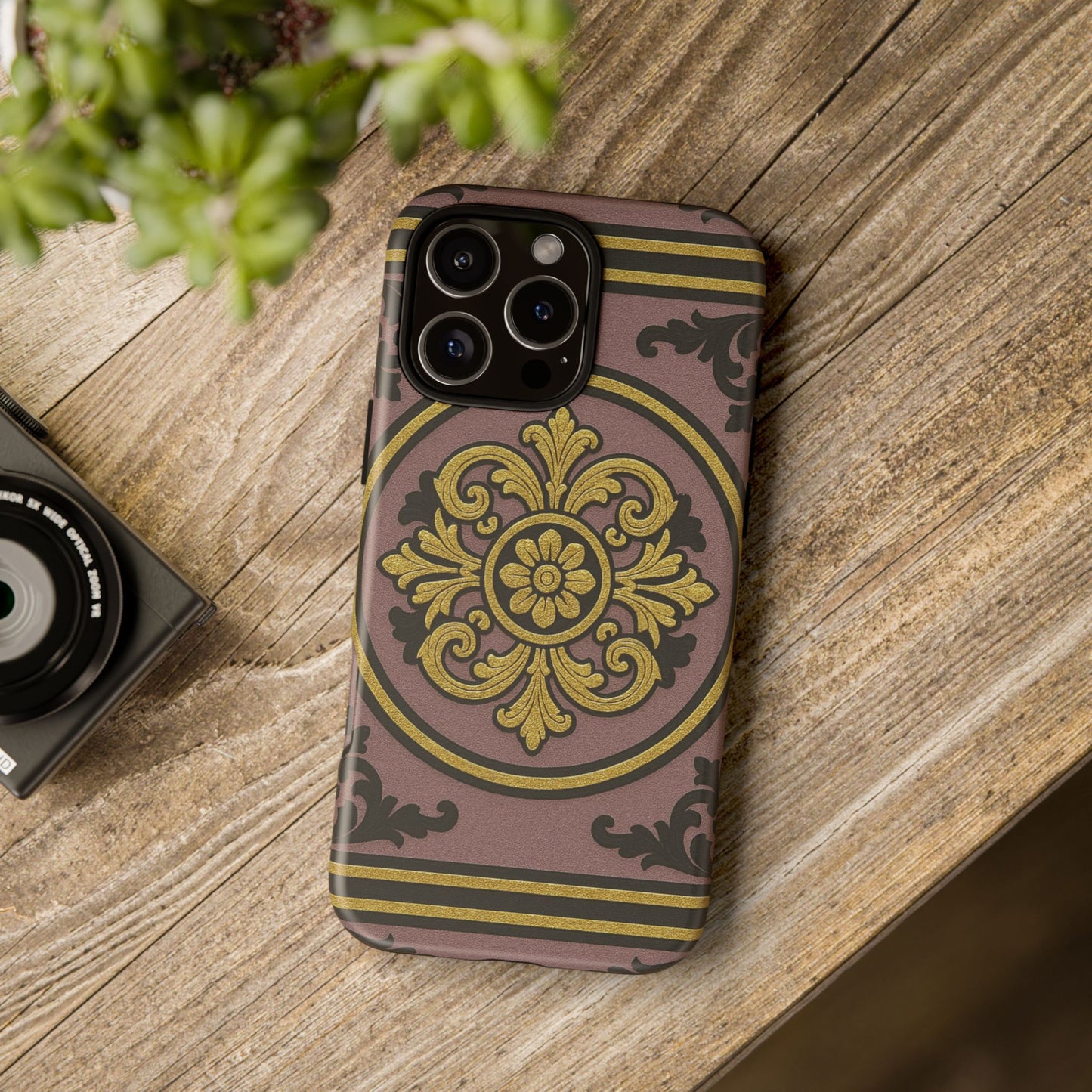 Gilded Mauve With Gold-Black Baroque Tough Cases