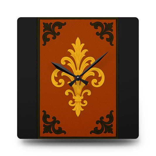 Dusk Terracotta Baroque Acrylic Wall Clock — Ornate Decorative Clock