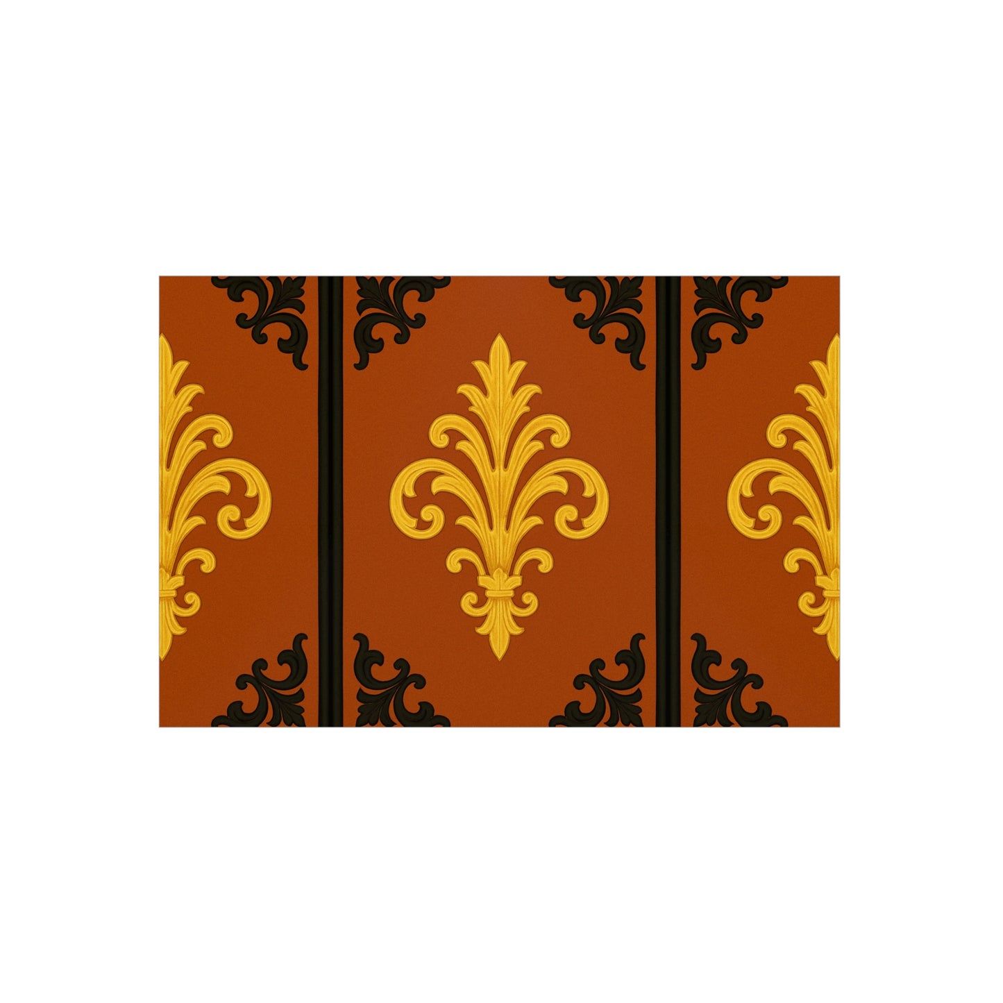 Dusk Terracotta Baroque Foam Board — Baroque Pattern Wall Art (Dusk Terracotta, Gold & Black)