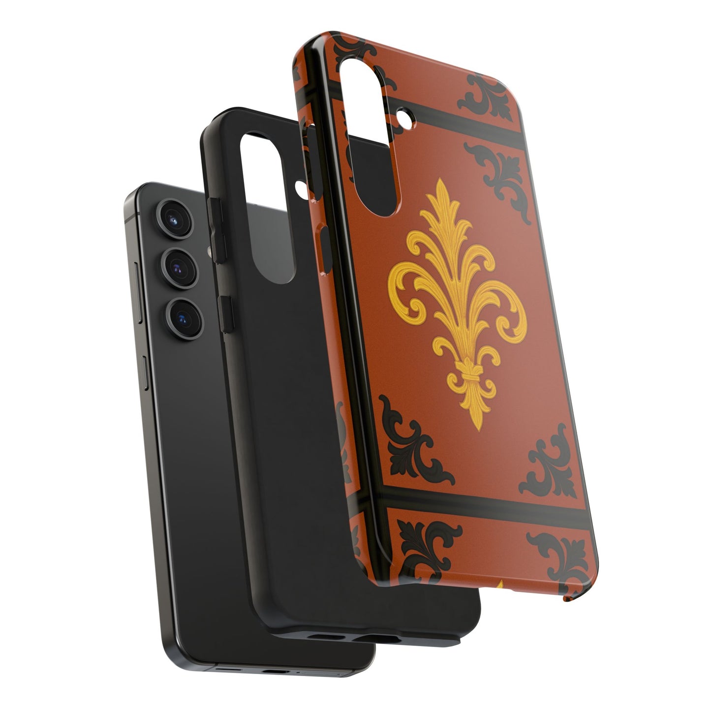 Dusk Terracotta Baroque Tough Phone Case — Vintage Baroque Design, Protective iPhone Cover