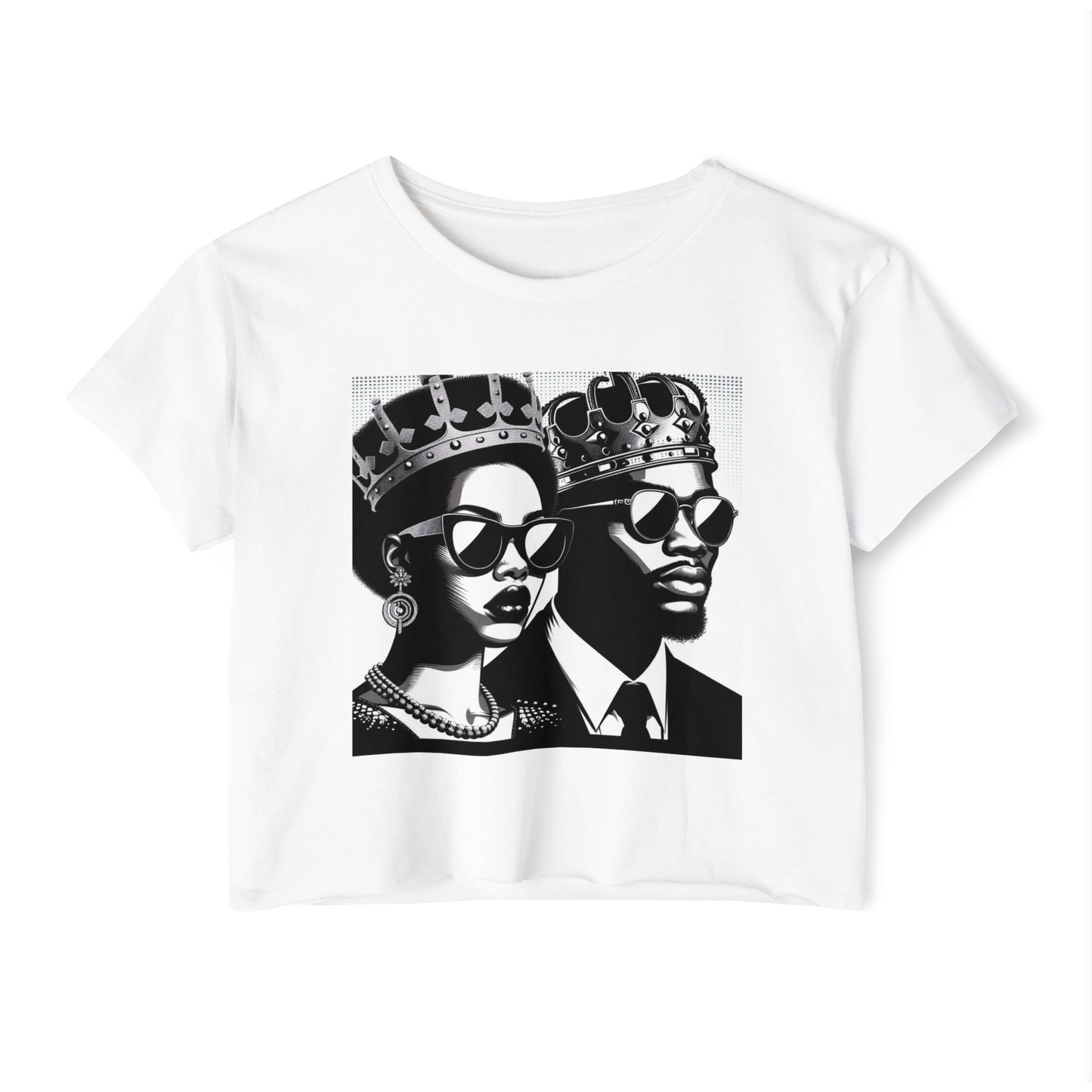 Crowned Kings Festival Crop Top | Stylish Women's Summer Tee, Music Festival Shirt, Streetwear, Boho Chic, Unique Graphic Top