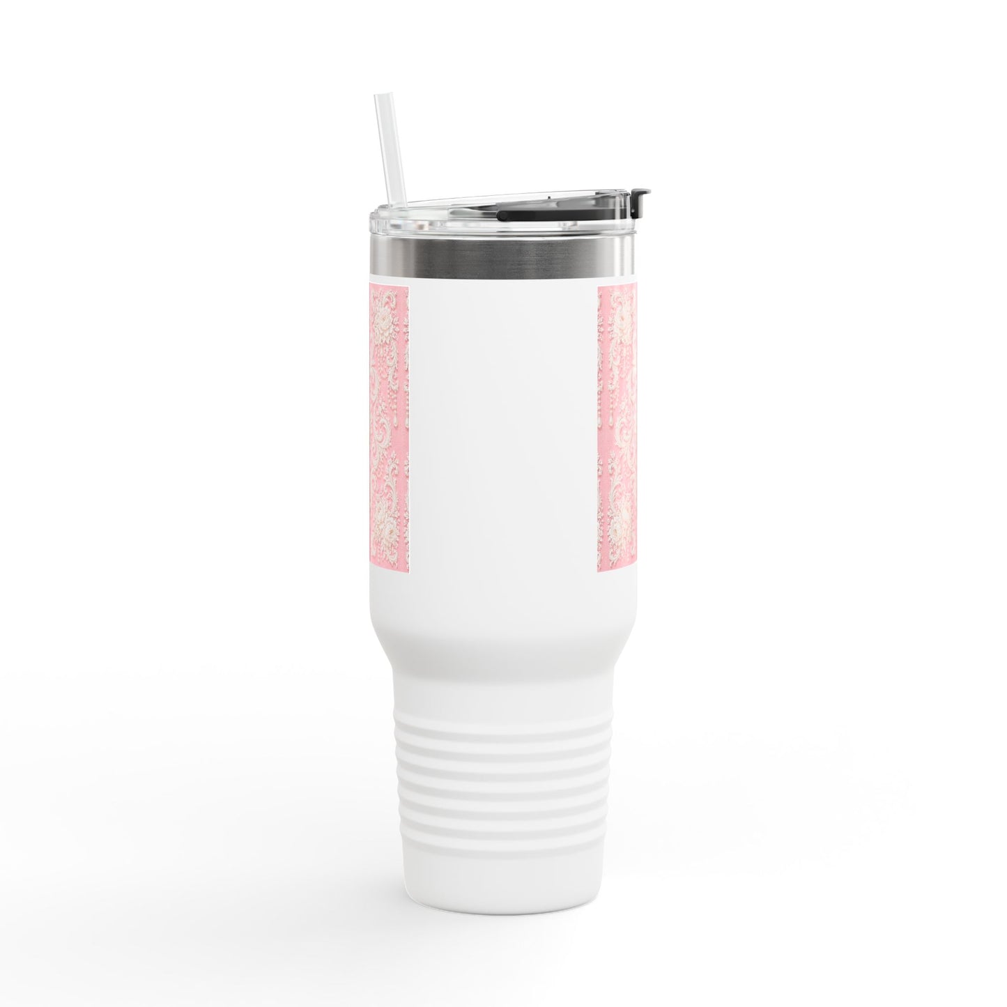 Pink Rococo 40oz Insulated Travel Mug – Pink Vintage Rococo Design