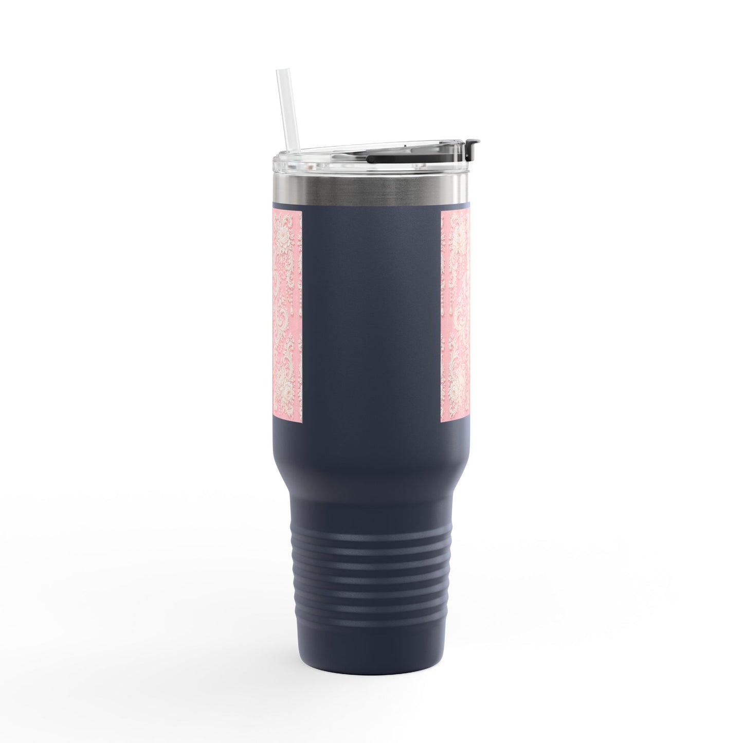 Pink Rococo 40oz Insulated Travel Mug – Pink Vintage Rococo Design