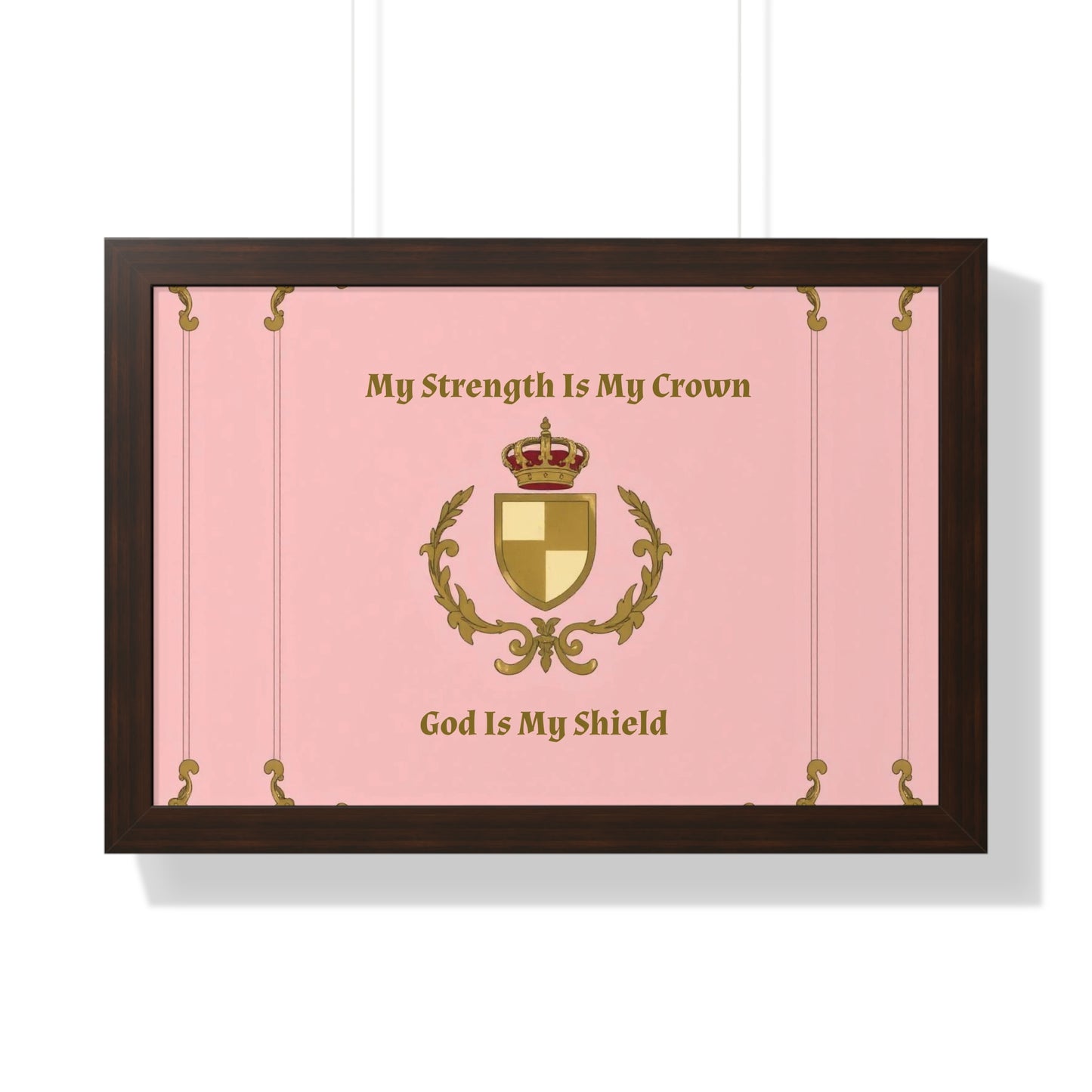 Crest & Crown Spiritual Quote Empowering Framed Poster, Inspirational Wall Art, Crown Design, Home Decor, Motivational Gift, Bible Verse Decoration