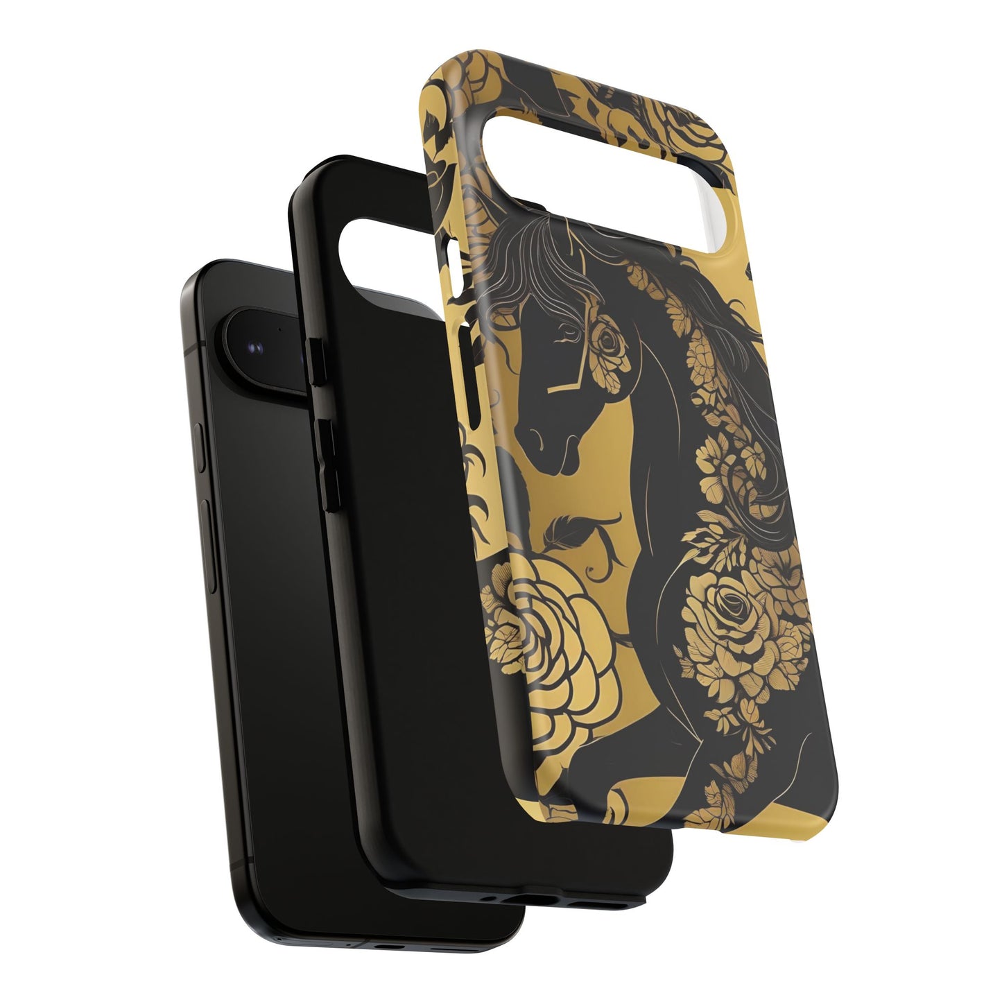 Phone Case - Elegant Horse & Roses Design