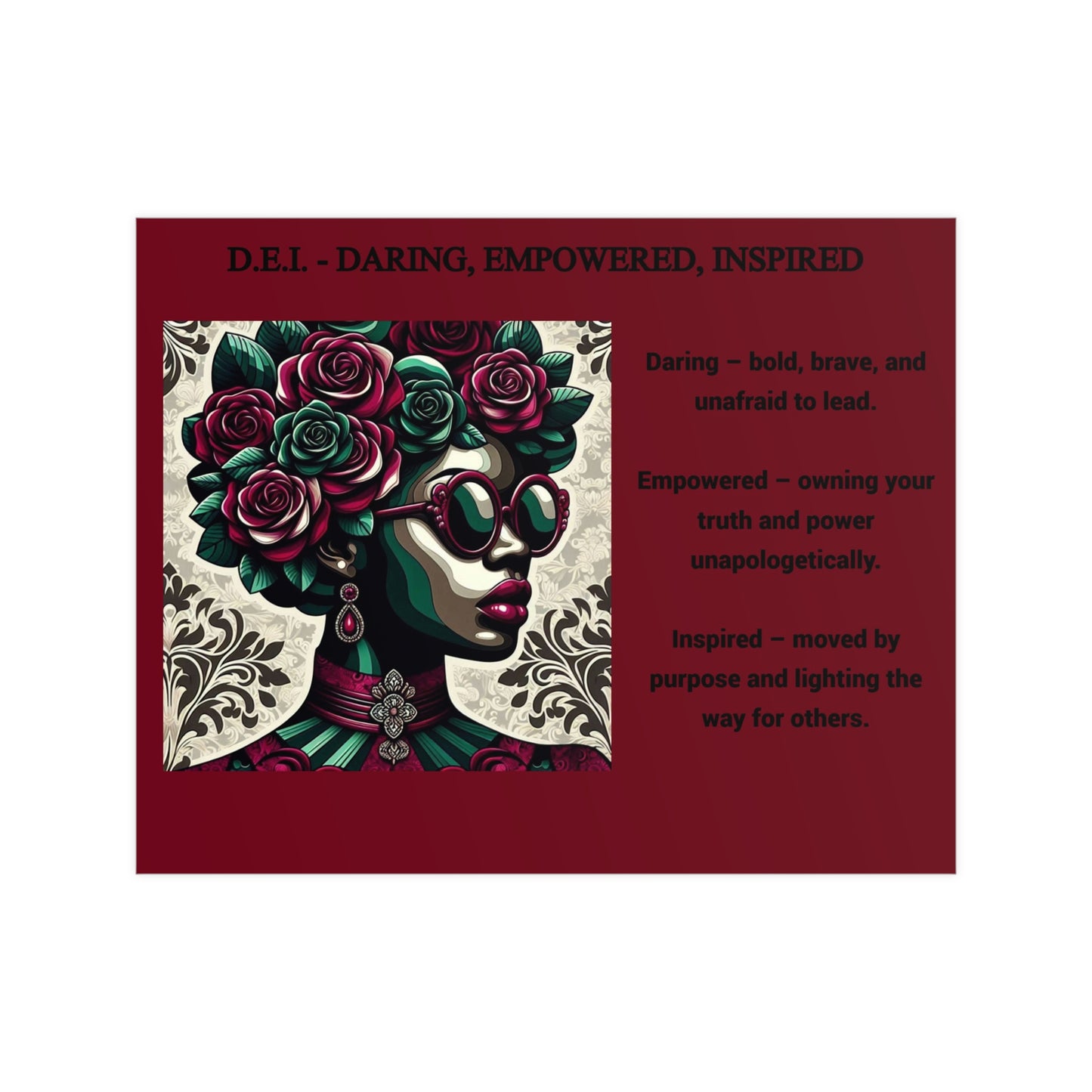Empowered Woman Matte Poster - Inspirational Art for Home Decor - Daring, Empowered, Inspired