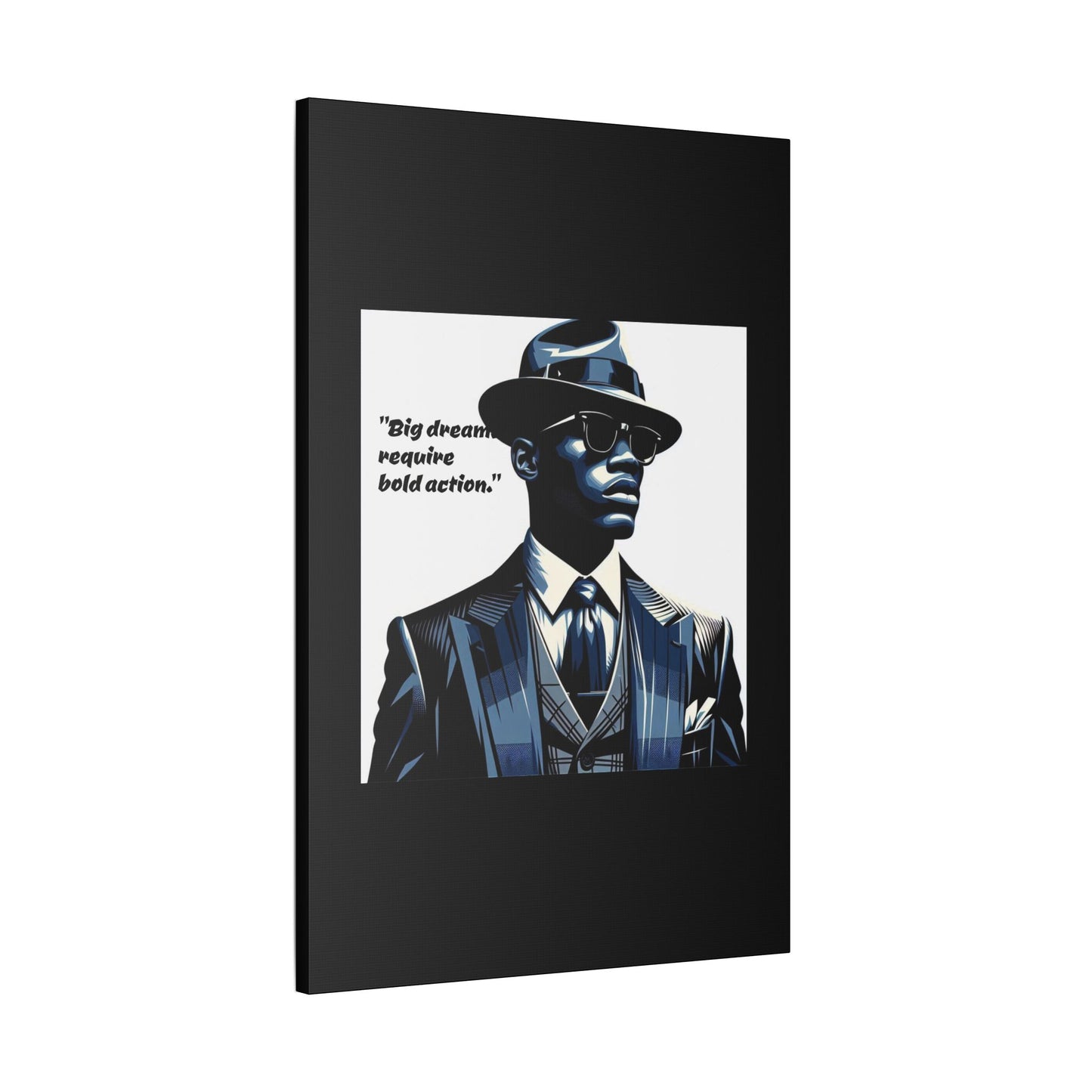 Afro Art Print Canvas, Wall Decor, Satin Stretched Canvas, African American Art, Office Decor, Home Decor - "Big dreams require bold action."