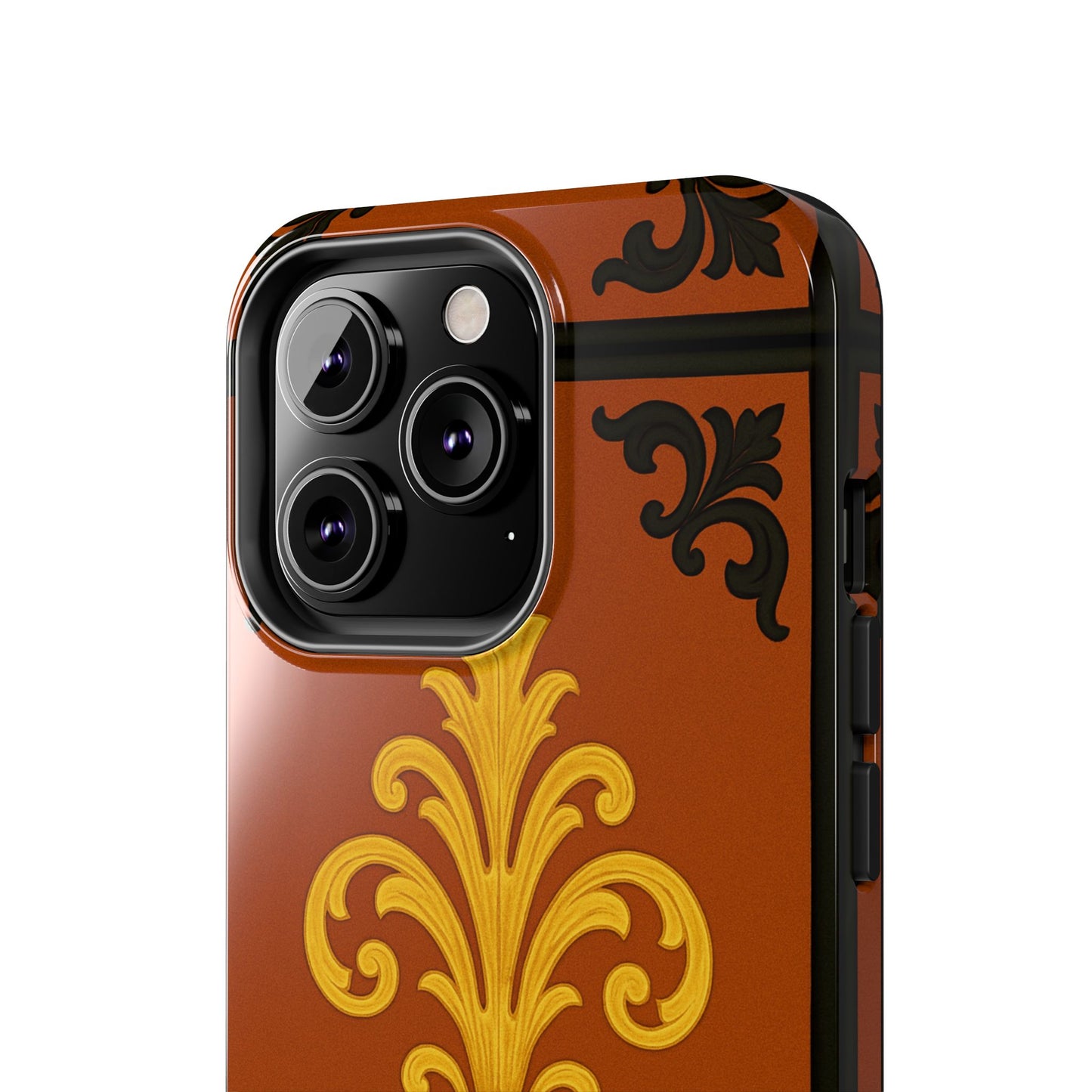 Dusk Terracotta Baroque Tough Phone Case — Vintage Baroque Design, Protective iPhone Cover