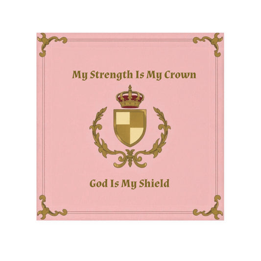 Crown & Crest Spiritual Quote Empowering Face Towel - "My Strength Is My Crown, God Is My Shield" Inspirational Gift, Motivational Décor, Prayer Towel