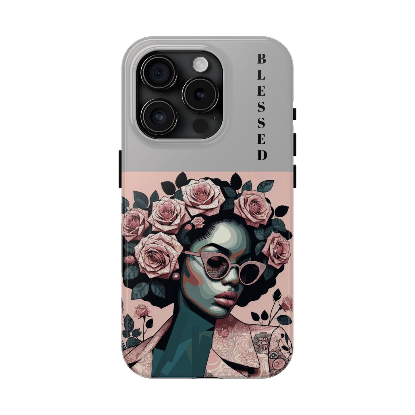 Blessed Floral Tough Phone Cases | Unique Gift for Her, Gift for Mom, Stylish Protection, Birthday Present, Black Girl Art