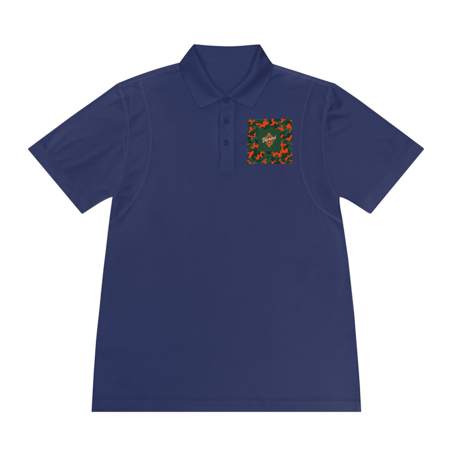Men's Sport Polo Shirt, Casual Wear, Gym Shirt, Summer Outing, Gift for Dad, Outdoor Activities - Green & Orange Camo Diamond 8