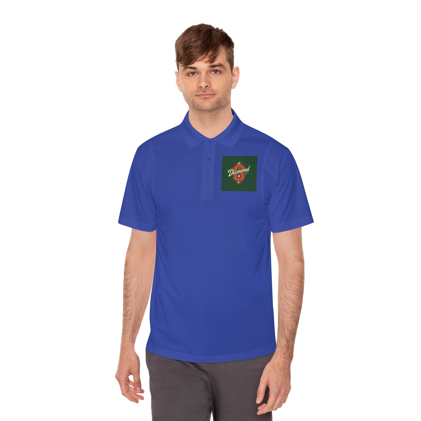 Men's Sport Polo Shirt with Green Design, Casual Wear, Gym Apparel, Outdoor Events, Golf Shirt, Father's Day Gift - Diamond 8