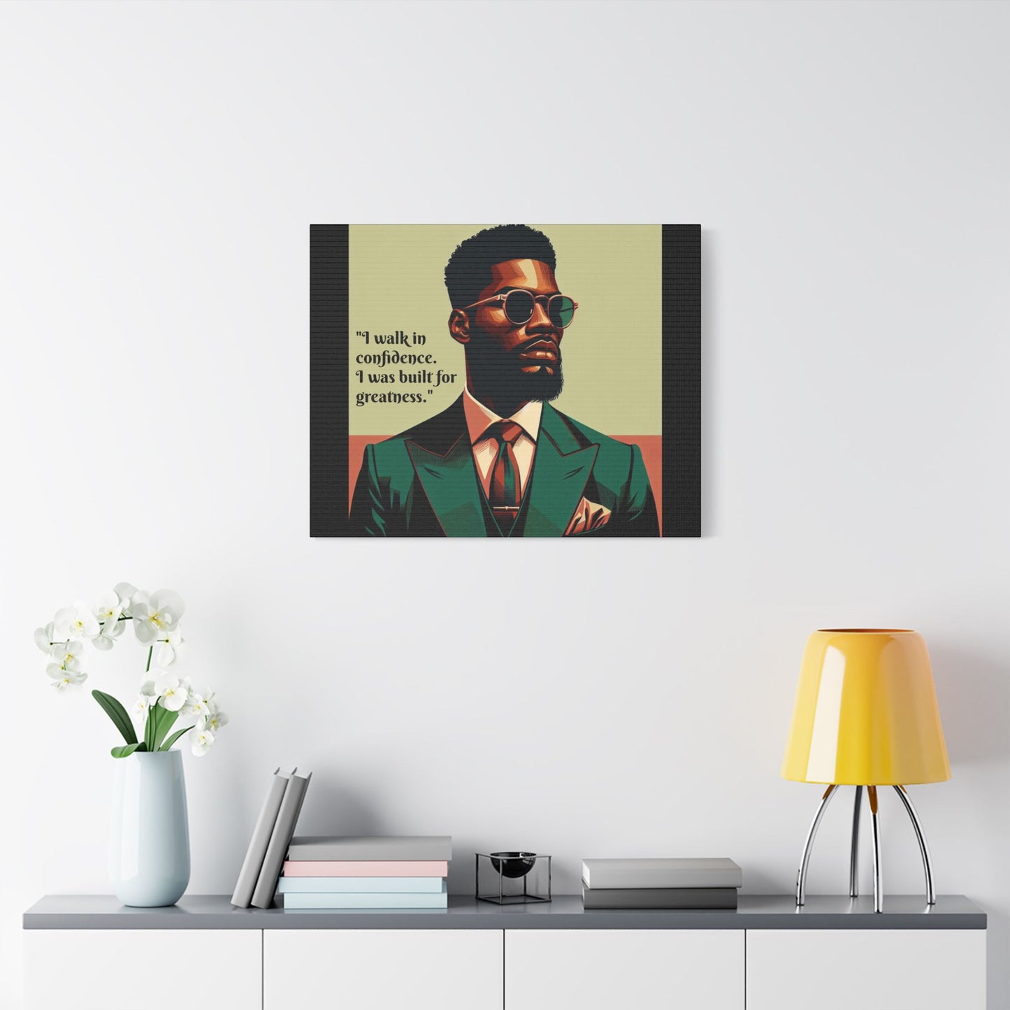 Afro Art Print Canvas, Wall Decor, Satin Stretched Canvas, African American Art, Office Decor, Home Decor - Built For Greatness