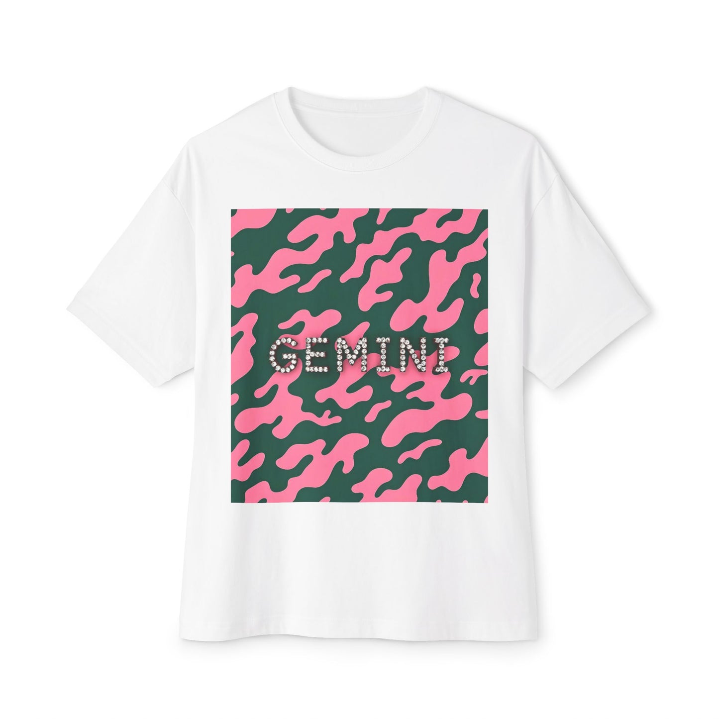 Gemini Camo Oversized Tee - Perfect for Astrology Lovers