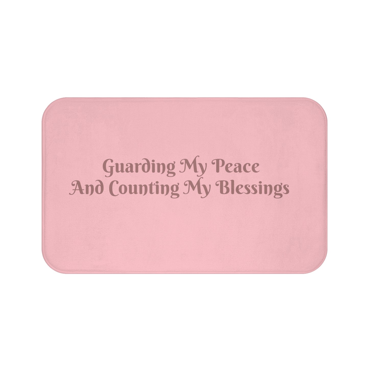 Guarding My Peace Bath Mat - Pink Blessings Reminder, Cozy Home Decor, Relaxation Gift, Bathroom Essentials, Self-Care Accessory-Mauve Lettering