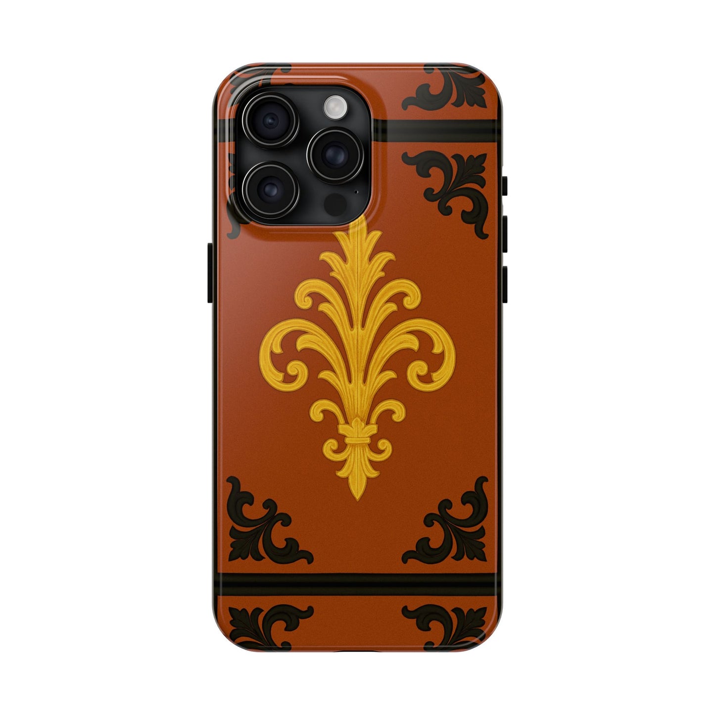 Dusk Terracotta Baroque Tough Phone Case — Vintage Baroque Design, Protective iPhone Cover