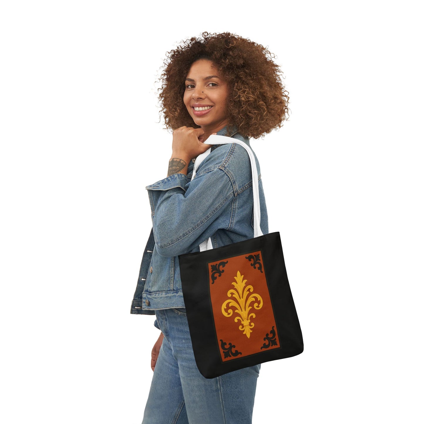 Dusk Terracotta Baroque Canvas Tote — Vintage Baroque Pattern