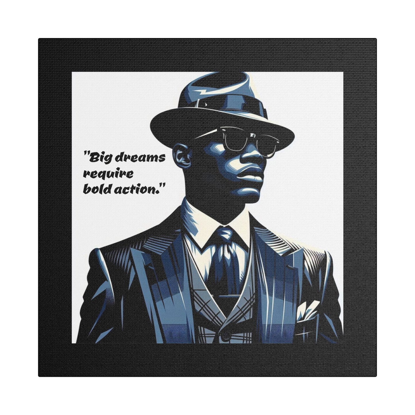 Afro Art Print Canvas, Wall Decor, Satin Stretched Canvas, African American Art, Office Decor, Home Decor - "Big dreams require bold action."