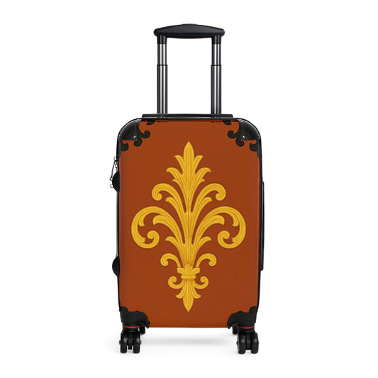 Dusk Terracotta Baroque Carry-On Suitcase – Vintage Baroque Travel Luggage