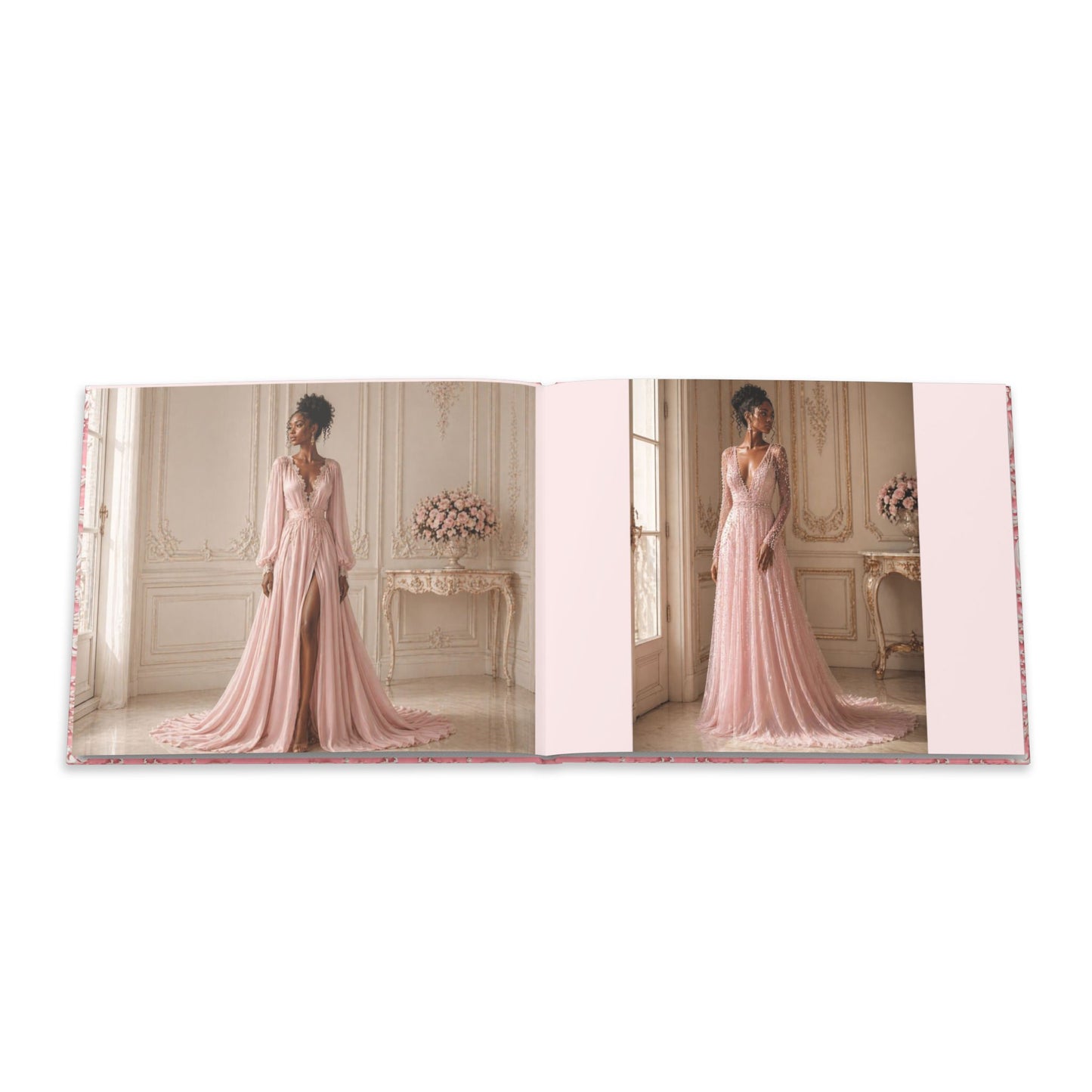 Pink Rococo Hardcover Fashion Illustrations - High Fashion Ball Gown Photo Book