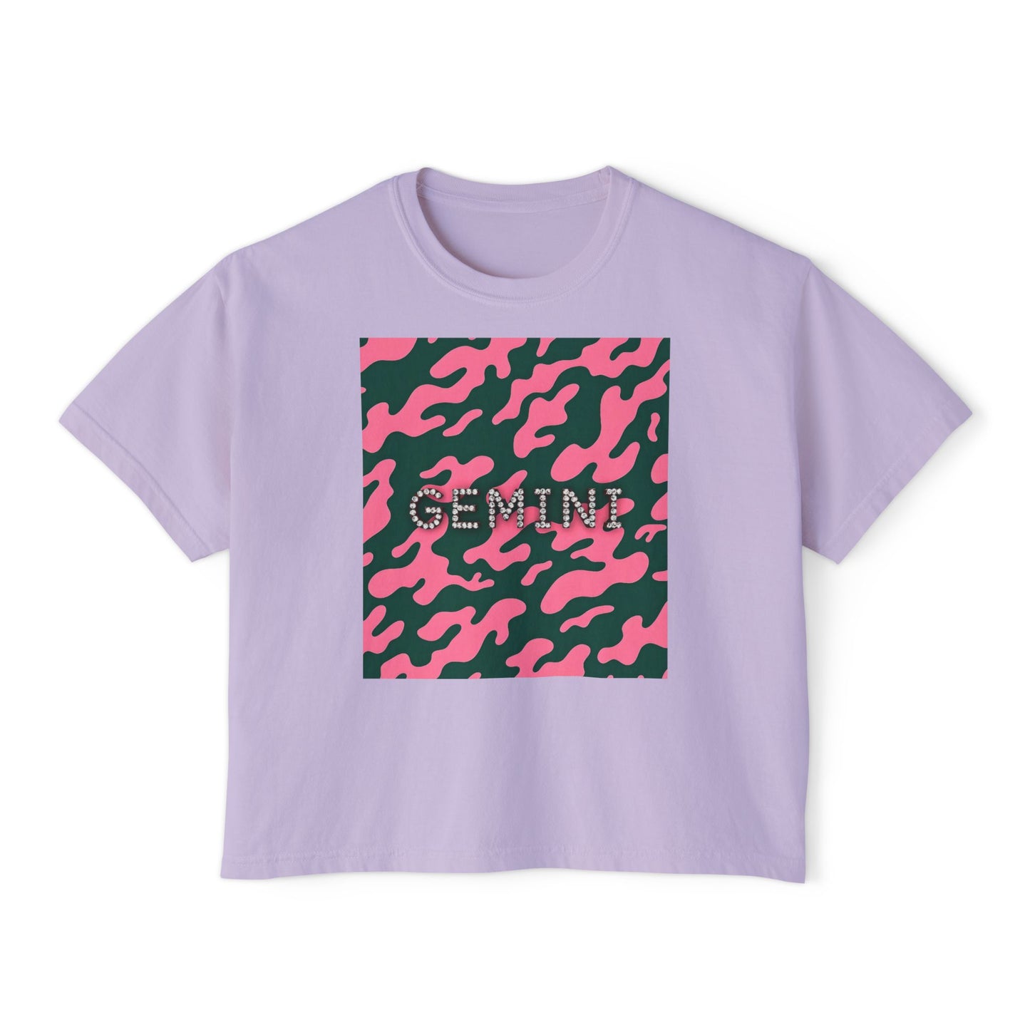 Gemini Camo Women's Boxy Tee - Trendy Astrology Shirt