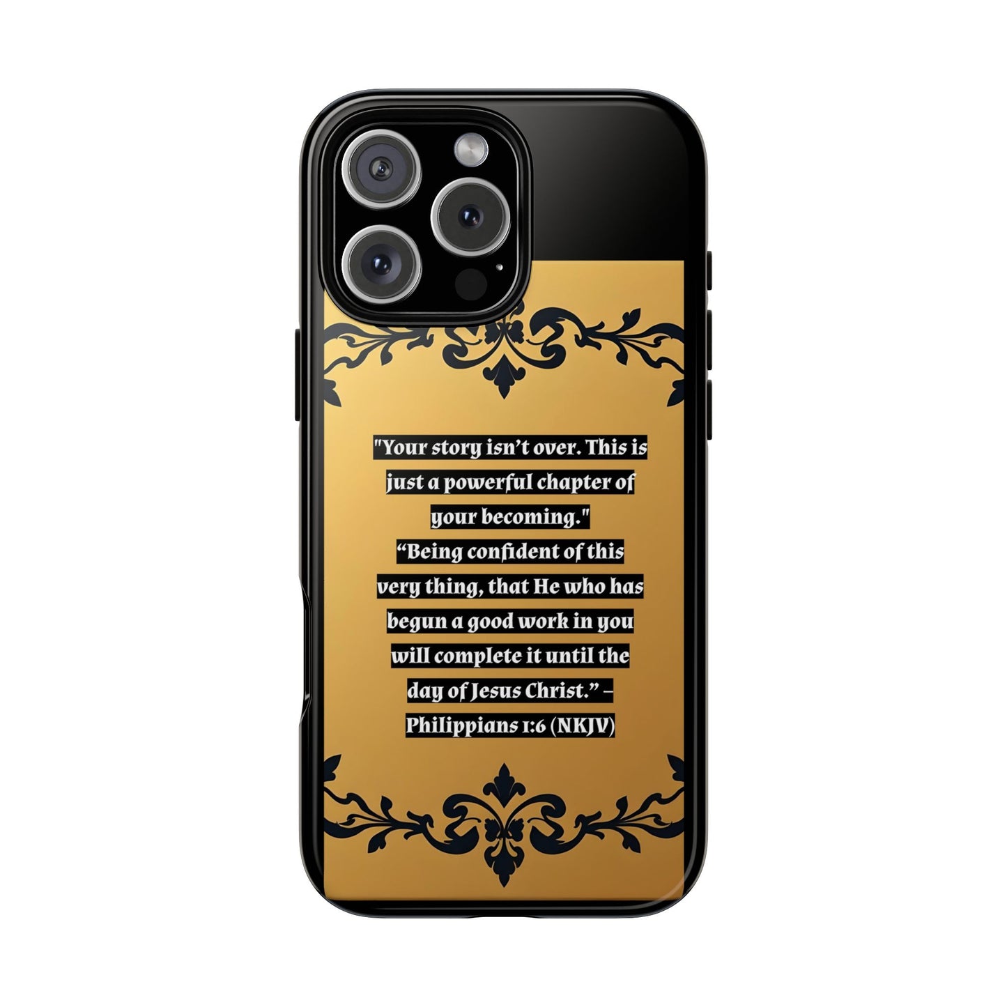 Elegant Floral Motif Phone Case - Tough Cases with Vintage Design - "Your story isn't over"