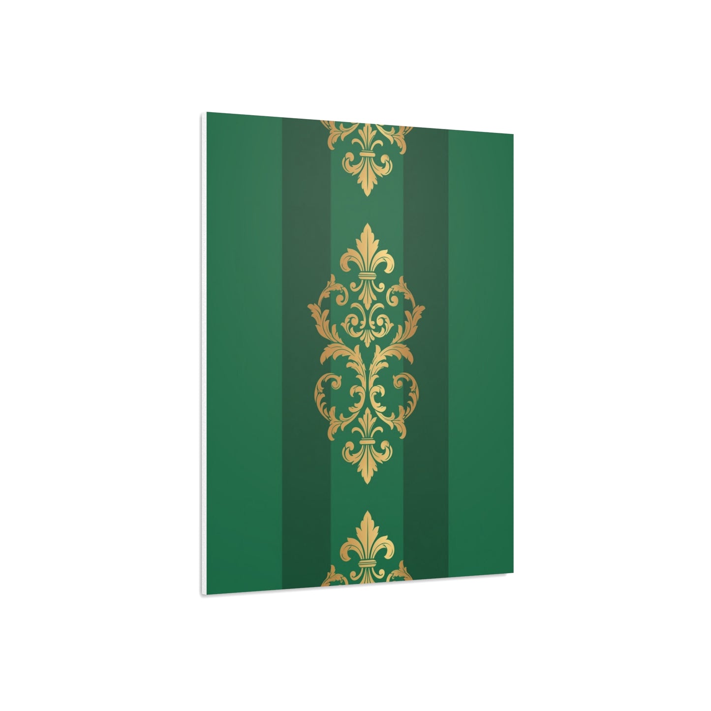 Gold Baroque Green Striped Foam Board Wall Art — Elegant Decorative Plaque